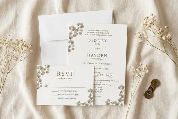 Custom Latter-day Saint Wedding Invitations design example 4