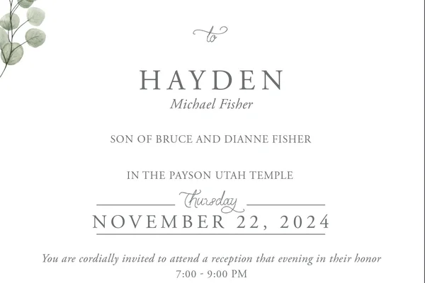 LDS Wedding Invitation Wording Guide design example 3