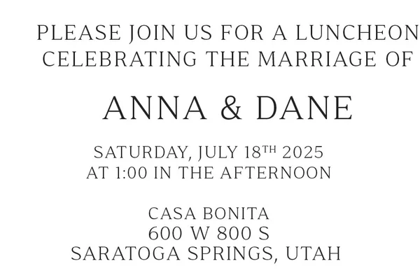 Wedding Invitation Insert Cards design example 2