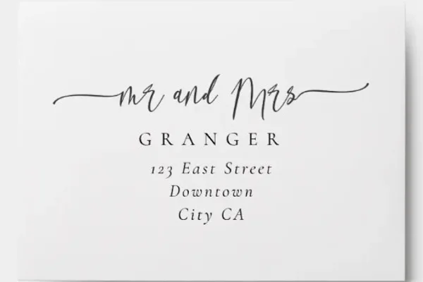 Wedding Invitation Envelope Printing design example 2