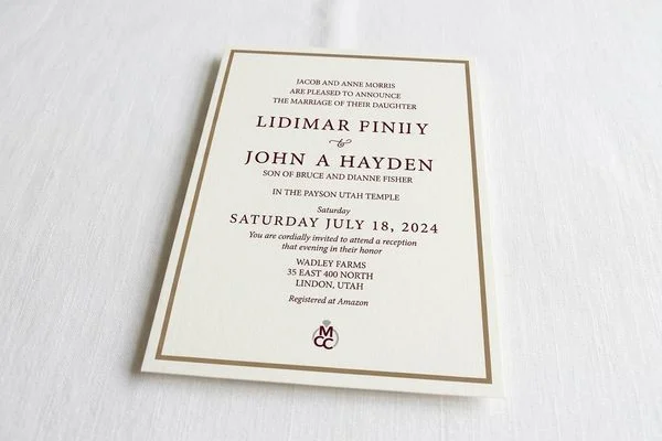 LDS Wedding Invitation Wording Guide design example 1