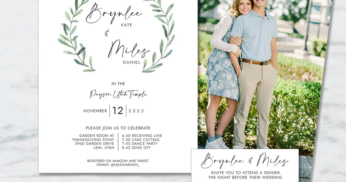 Custom Latter-day Saint Wedding Invitations